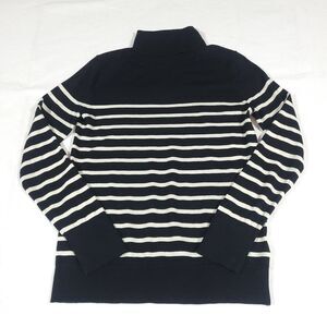 Striped Merino Wool Sweater Banana Republic S black Turtle Neck preppy staple